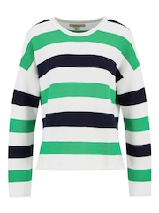 Barbour® Green Marine Stripe Knitted 100% Cotton Jumper - Image 5 of 5