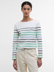 Barbour® White Hawkins Stripe 100% Cotton Top - Image 1 of 5