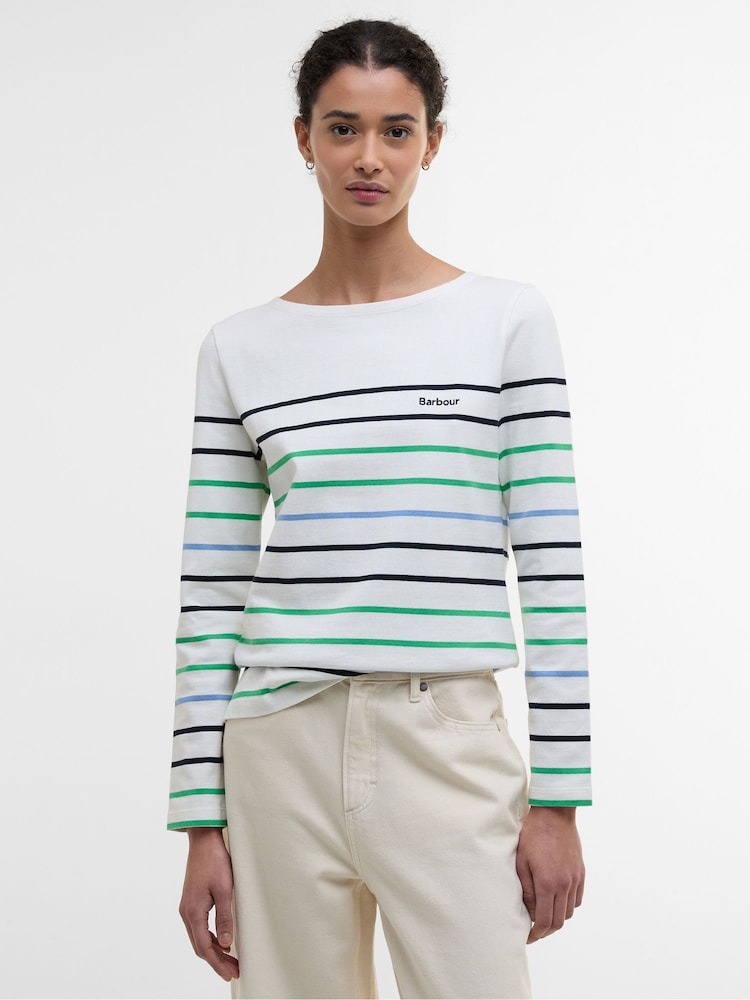 Barbour® White Hawkins Stripe 100% Cotton Top - Image 1 of 5