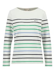 Barbour® White Hawkins Stripe 100% Cotton Top - Image 4 of 5