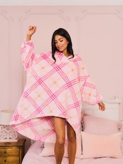 Jim Jam the Label Oversized Pink Check Hoodie - Image 1 of 1