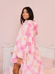 Jim Jam the Label Oversized Pink Check Hoodie - Bild 6 von 10