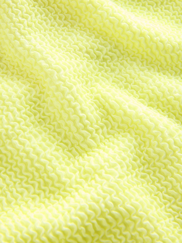 self. Lime Green Crinkle High Leg Tummy Control Scoop Swimsuit - Image 2 of 4