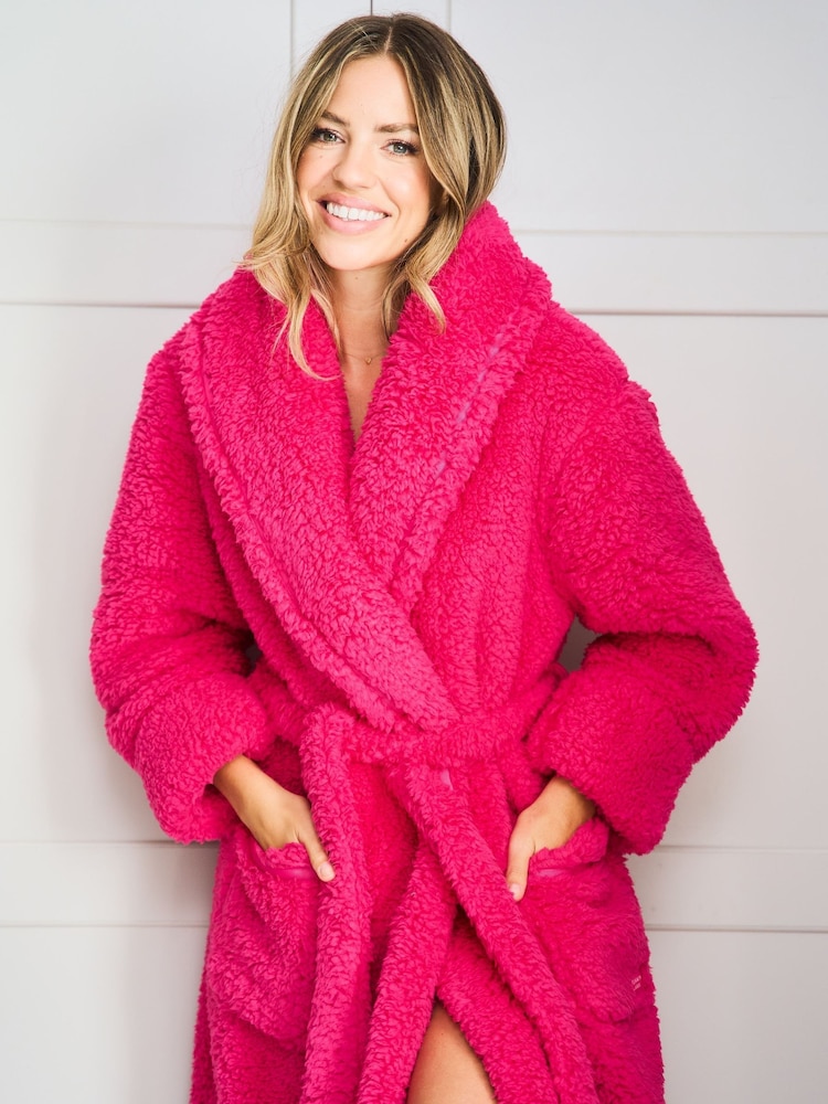 Buy Jim Jam the Label Pink Plush Dressing Robe from Next USA Buy Jim Jam the Label Pink Plush Dressing Robe from Next USA