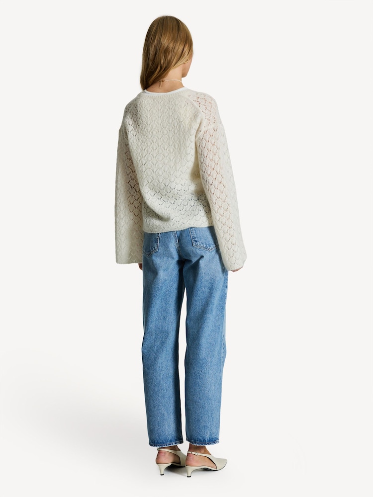 By Malene Birger White Cimone Mohair Blend Crochet Jumper - Image 2 of 6 By Malene Birger White Cimone Mohair Blend Crochet Jumper - Image 2 of 6
