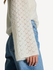 By Malene Birger White Cimone Mohair Blend Crochet Jumper - Image 5 of 6