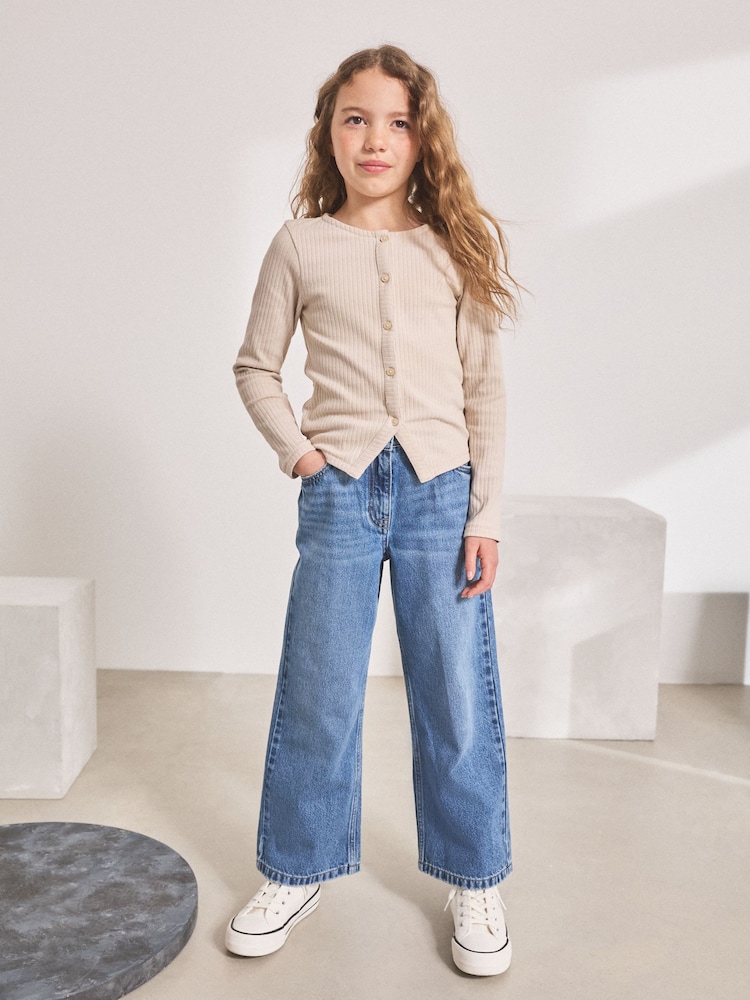 Mid Denim Blue Wide Leg Jeans (3-16yrs) - Image 3 of 10
