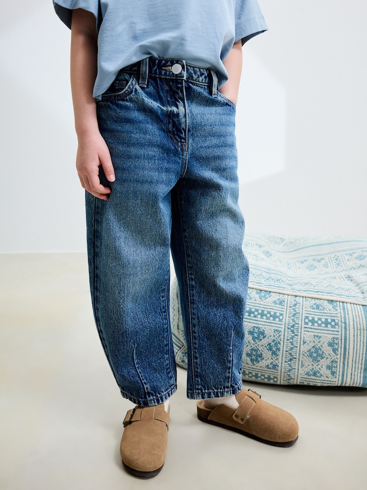 Mid Blue Denim Barrel Jeans (3-16yrs) - Image 1 of 10