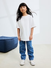 Mid Blue Denim Heart Straight Leg Jeans (3-16yrs) - Image 3 of 6