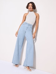Friends Like These Bleach Blue Relaxed Wide Leg Jeans - Image 1 of 1