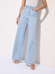 Friends Like These Bleach Denim Relaxed Wide Leg Jeans - Image 2 of 5
