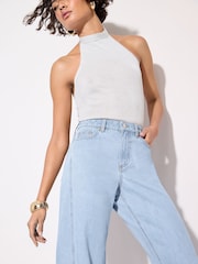 Friends Like These Bleach Denim Relaxed Wide Leg Jeans - Image 3 of 5