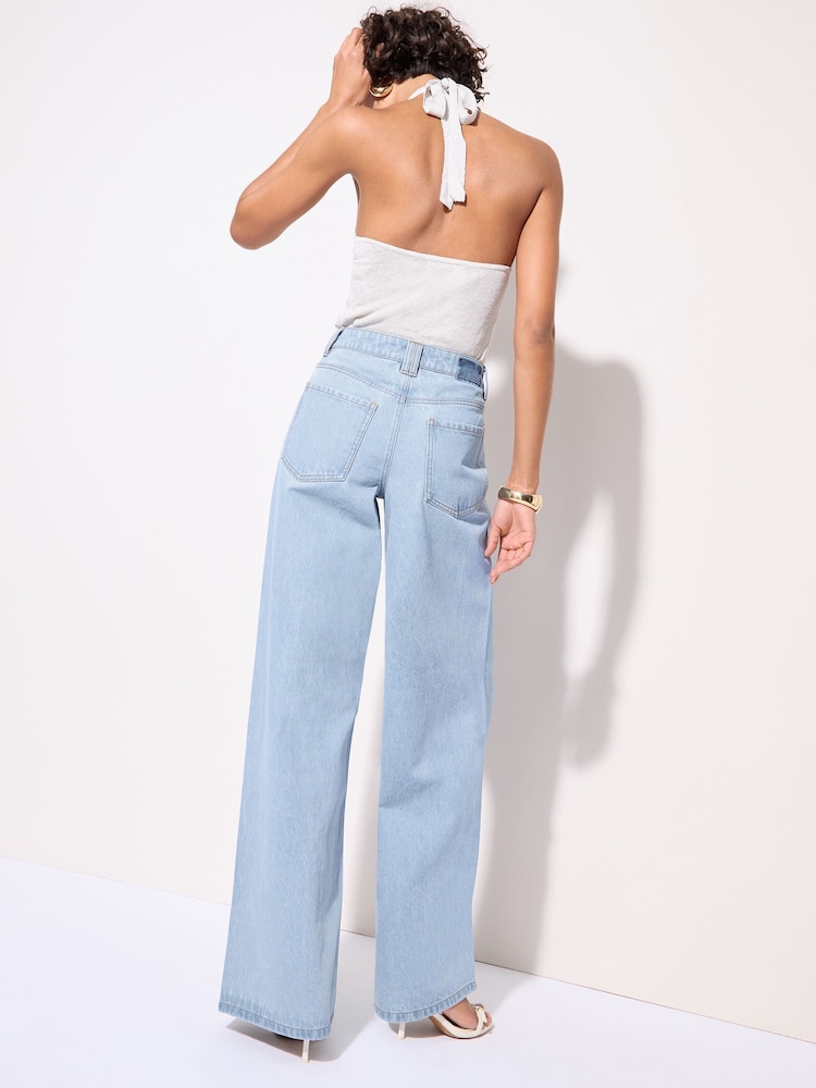 Friends Like These Bleach Denim Relaxed Wide Leg Jeans - Image 5 of 5