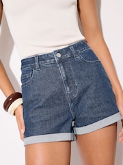 Friends Like These Mid Blue Boyfriend Denim Shorts - Image 2 of 4