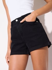 Friends Like These Black Boyfriend Denim Shorts - Image 2 of 5