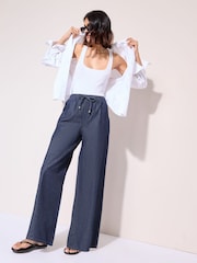 Friends Like These Rinse Wash Wide Leg Elasticated Trousers - Image 1 of 4