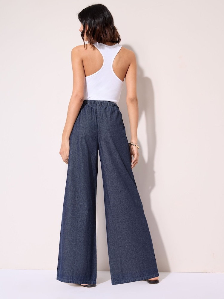 Friends Like These Rinse Wash Wide Leg Elasticated Trousers - Image 4 of 4
