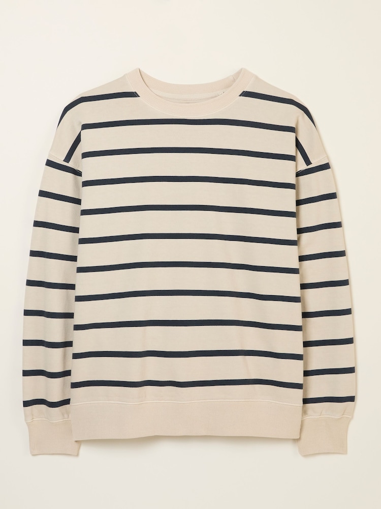 FatFace Georgia Ivory Stripe Crew Sweatshirt - Image 1 of 1