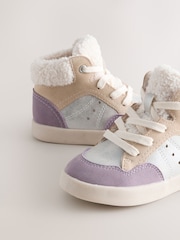 Multi Borg Lined High Top Trainers - Image 4 of 5