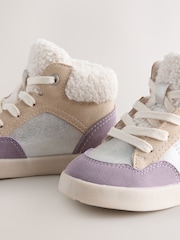 Multi Borg Lined High Top Trainers - Image 5 of 5