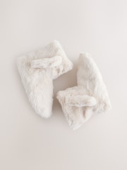 Ecru Bunny Faux Fur Slipper Boots - Image 3 of 6