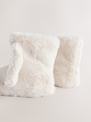 Ecru Bunny Faux Fur Slipper Boots - Image 5 of 6