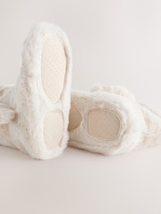 Ecru Bunny Faux Fur Slipper Boots - Image 6 of 6
