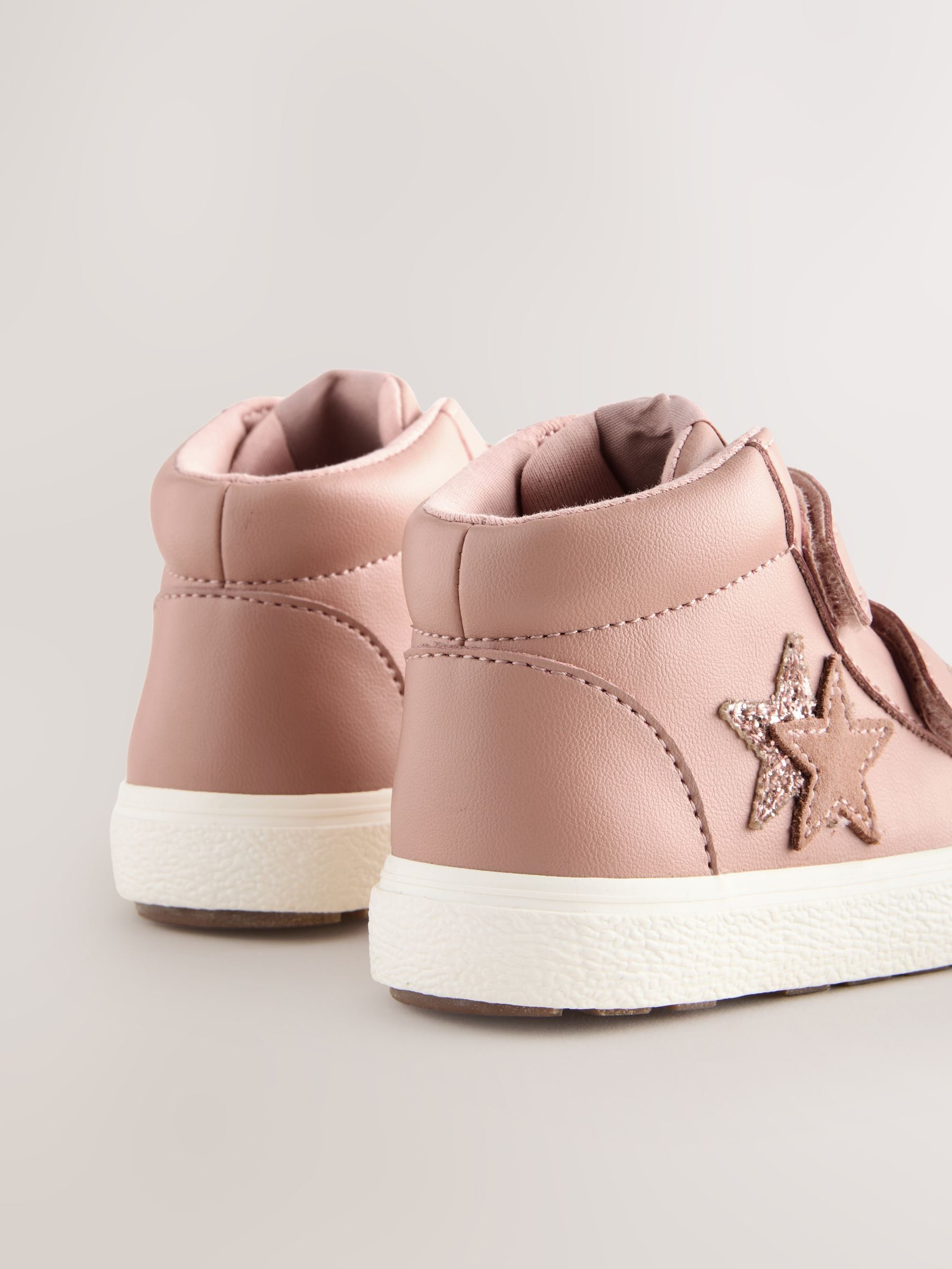 Buy Pink Standard Fit (F) Touch Fasten High Top Trainers