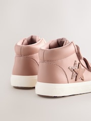 Pink Standard Fit (F) Touch Fasten High Top Trainers - Image 3 of 6