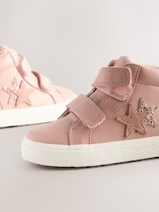 Pink Standard Fit (F) Touch Fasten High Top Trainers - Image 5 of 6