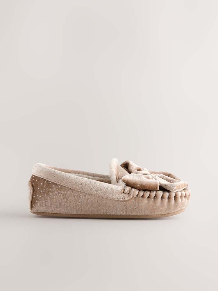 Neutral Moccasin Slippers - Image 2 of 5 Neutral Moccasin Slippers - Image 2 of 5