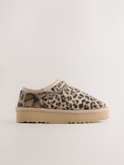 Animal Print Flatform Shoot Fleece Lined Slippers - Image 2 of 6