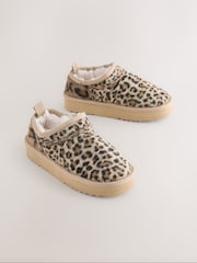 Animal Print Flatform Shoot Fleece Lined Slippers - Image 3 of 6