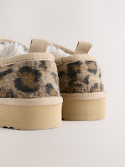 Animal Print Flatform Shoot Fleece Lined Slippers - Image 6 of 6