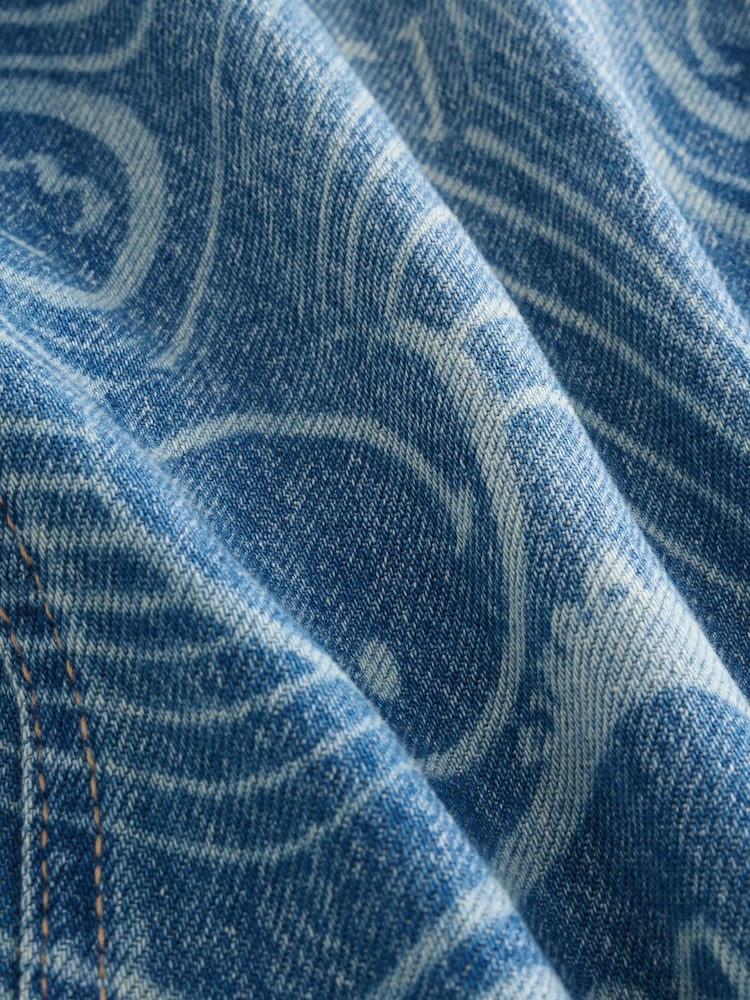 Mid Blue SmileyWorld® Print Wide Leg Jeans (3-16yrs) - Image 10 of 10