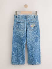 Mid Blue SmileyWorld® Print Wide Leg Jeans (3-16yrs) - Image 7 of 10