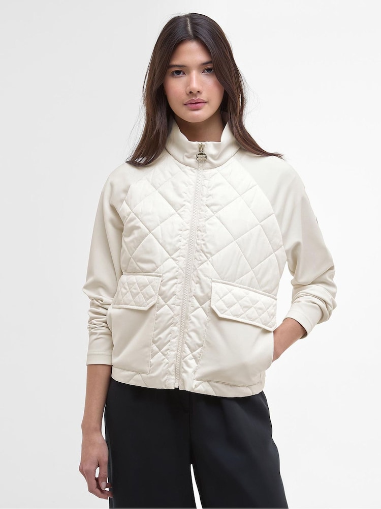 Barbour® International Natural Ebony Quilted Sweat Top - Image 1 of 5 Barbour® International Natural Ebony Quilted Sweat Top - Image 1 of 5