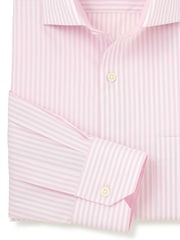 The Savile Row Company Blue 100% Cotton Stripe Classic Fit Smart Casual Shirt - Image 6 of 6