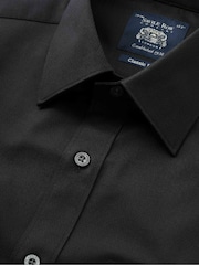 The Savile Row Company Классический крой Эластичная 100% Хлопковая Строгая Одна Манжета Черная Рубашка - Изображение 6 из 7