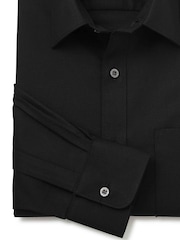 The Savile Row Company Классический крой Эластичная 100% Хлопковая Строгая Одна Манжета Черная Рубашка - Изображение 7 из 7