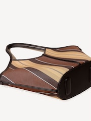 Hereu Studio Brown Calella Striped Raffia Bag - Image 3 of 5