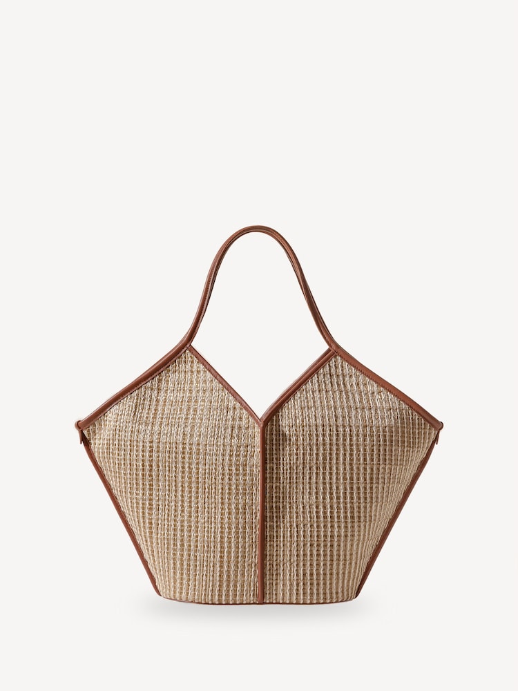 Hereu Studio Cream Calella Striped Raffia Bag - Image 1 of 3 Hereu Studio Cream Calella Striped Raffia Bag - Image 1 of 3