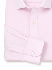 Savile Row Company Pink Slim Fit Cotton Twill Non-Iron Single Cuff Formal Shirt - Image 5 of 5