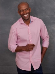 The Savile Row Company 100% Cotton Dobby Smart-Casual Shirt - Image 1 of 6