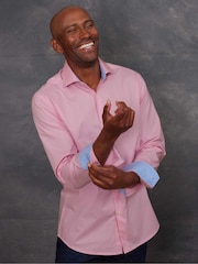 The Savile Row Company 100% Cotton Dobby Smart-Casual Shirt - Image 2 of 6