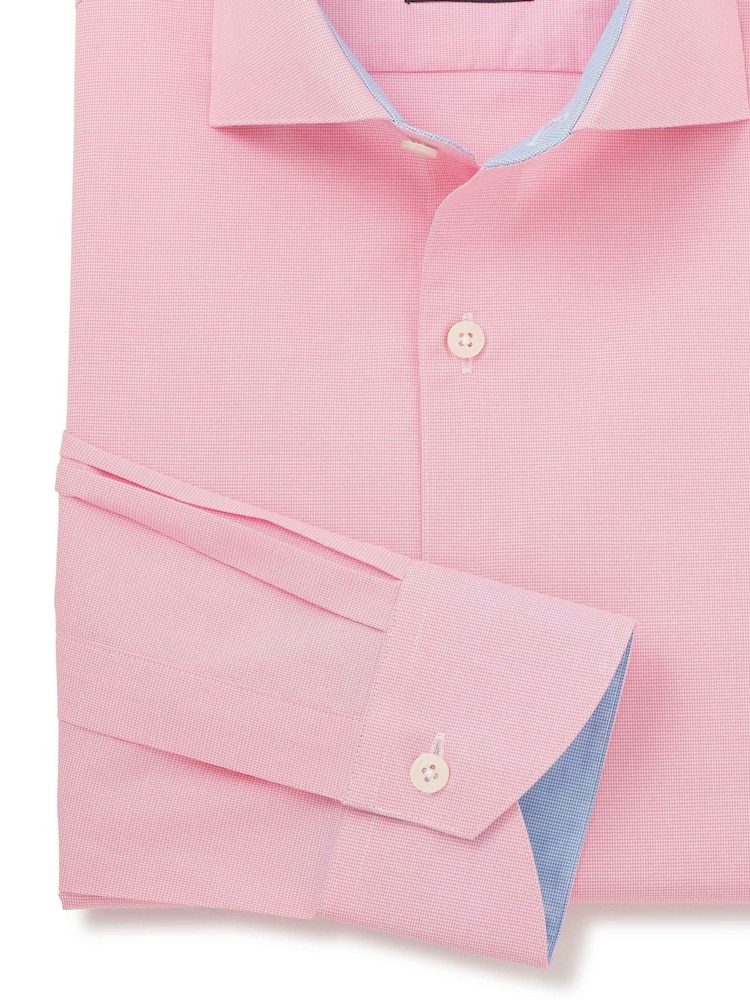 The Savile Row Company 100% Cotton Dobby Smart-Casual Shirt - Image 5 of 6