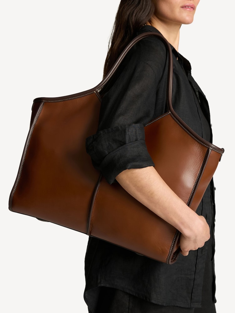 Hereu Studio Brown Calella Squared Medium Leather Bag - Image 2 of 6