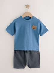 Neutral Padded Bear 100% Cotton Short Sleeve T-Shirts & Shorts Set 3 Pack (3mths-7yrs) - Image 5 of 10
