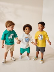 Multi Safari 100% Cotton Short Sleeve T-Shirts & Shorts Set 3 Pack (3mths-7yrs) - Image 2 of 8
