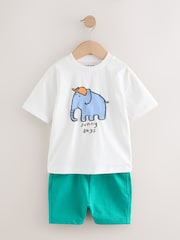 Multi Safari 100% Cotton Short Sleeve T-Shirts & Shorts Set 3 Pack (3mths-7yrs) - Image 3 of 8